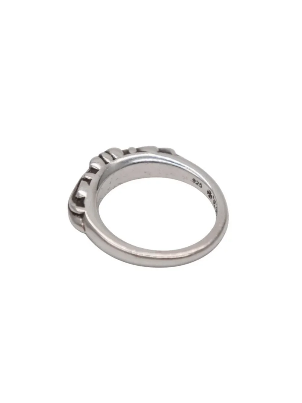 Chrome Hearts Baby Classic Floral Black Sling Ring 925 Sterling Silver